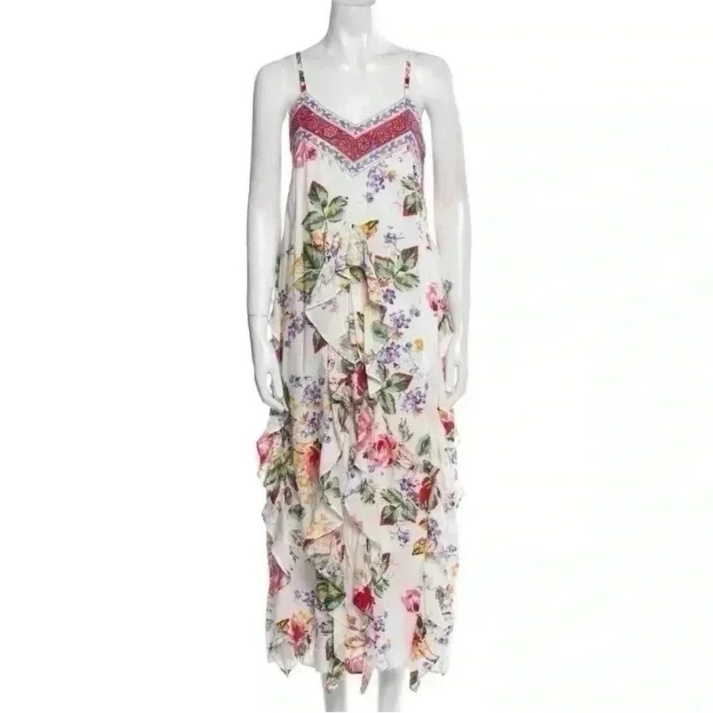 Alix of Bohemia Filipa Rosa Wildflower Dress M Cotton Ruffle Boho Resort Luxury - Picture 11 of 16
